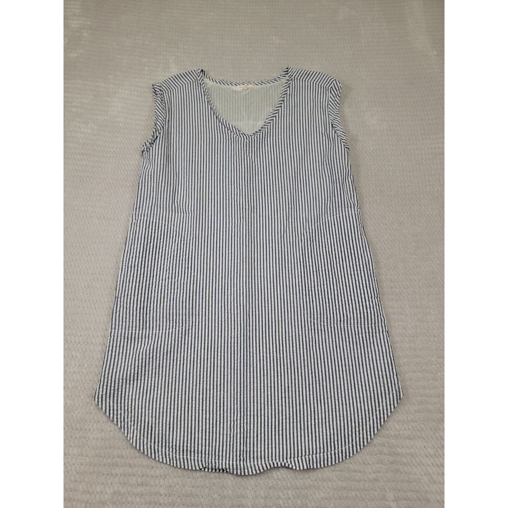 Occasionally Made Dress Womens Small Striped Nautical Cap Sleeve Pockets